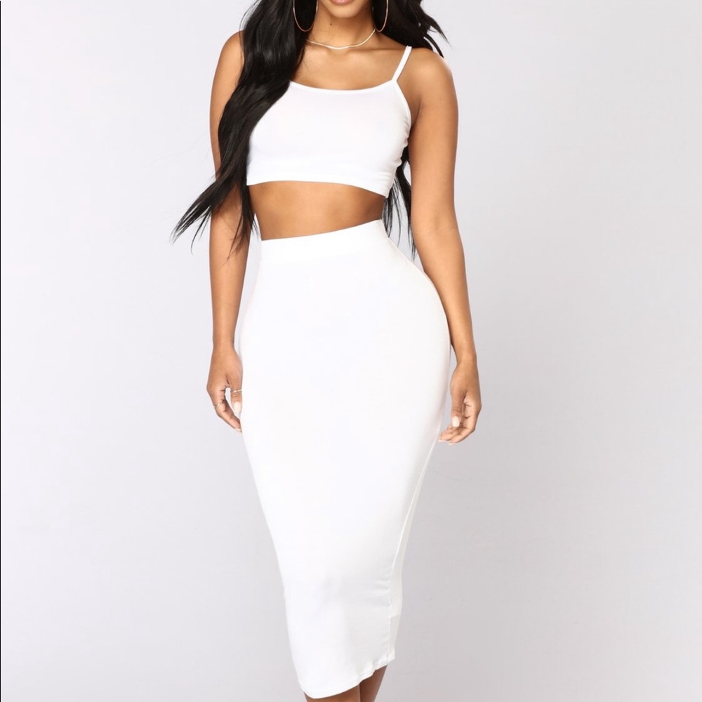 No Manner Skirt Set (White): FashionNova